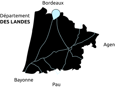 Position de Hinx sur la carte des Landes